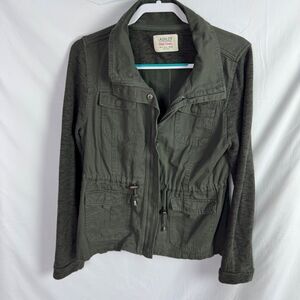Ashley by 26 International Women's Cargo Utility Jacket Size Large Army Green